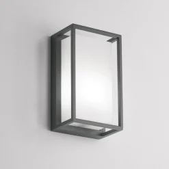 Applique Da Esterno-IsyLuce Applique per esterno balcone rettangolare antracite moderna ip65