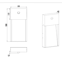 Applique Da Esterno-Selezionato da Mazzolaluce Applique per esterno con sensore di movimento effetto legno led 3000k anti corrosione