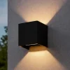 Applique Da Esterno-Ideal Lux Applique per esterno cubo nero atom ap d10 led 12w 3000k