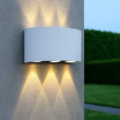 Applique Da Esterno-Maytoni Applique per esterno design moderna bianco ip54 6w 3000k strato