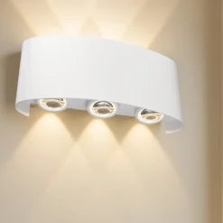 Applique Da Esterno-Maytoni Applique per esterno design moderna bianco ip54 6w 3000k strato