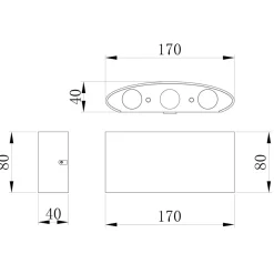 Applique Da Esterno-Maytoni Applique per esterno design moderna bianco ip54 6w 3000k strato