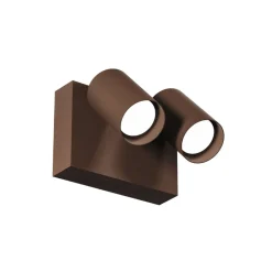 Applique Da Esterno-Gea Luce Applique per esterno due luci orientabili ip65 marrone led cct