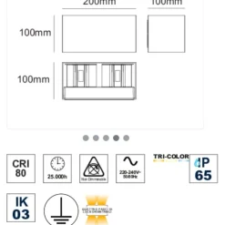 Applique Da Esterno-Selezionato da Mazzolaluce Applique per esterno led 3000k 24w rettangolare bianco