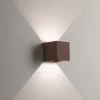 Applique Da Esterno-IsyLuce Applique per esterno led 6w 4000k cubo marrone corten