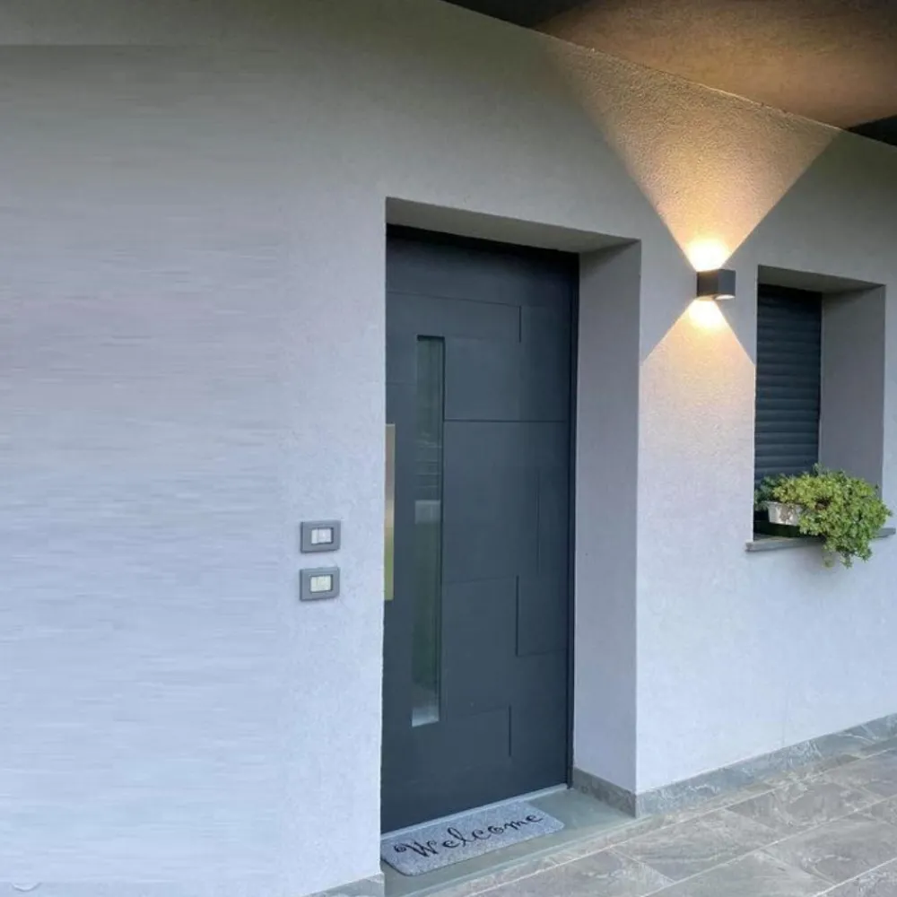 Applique Da Esterno-IsyLuce Applique per esterno led 6w 4000k cubo marrone corten