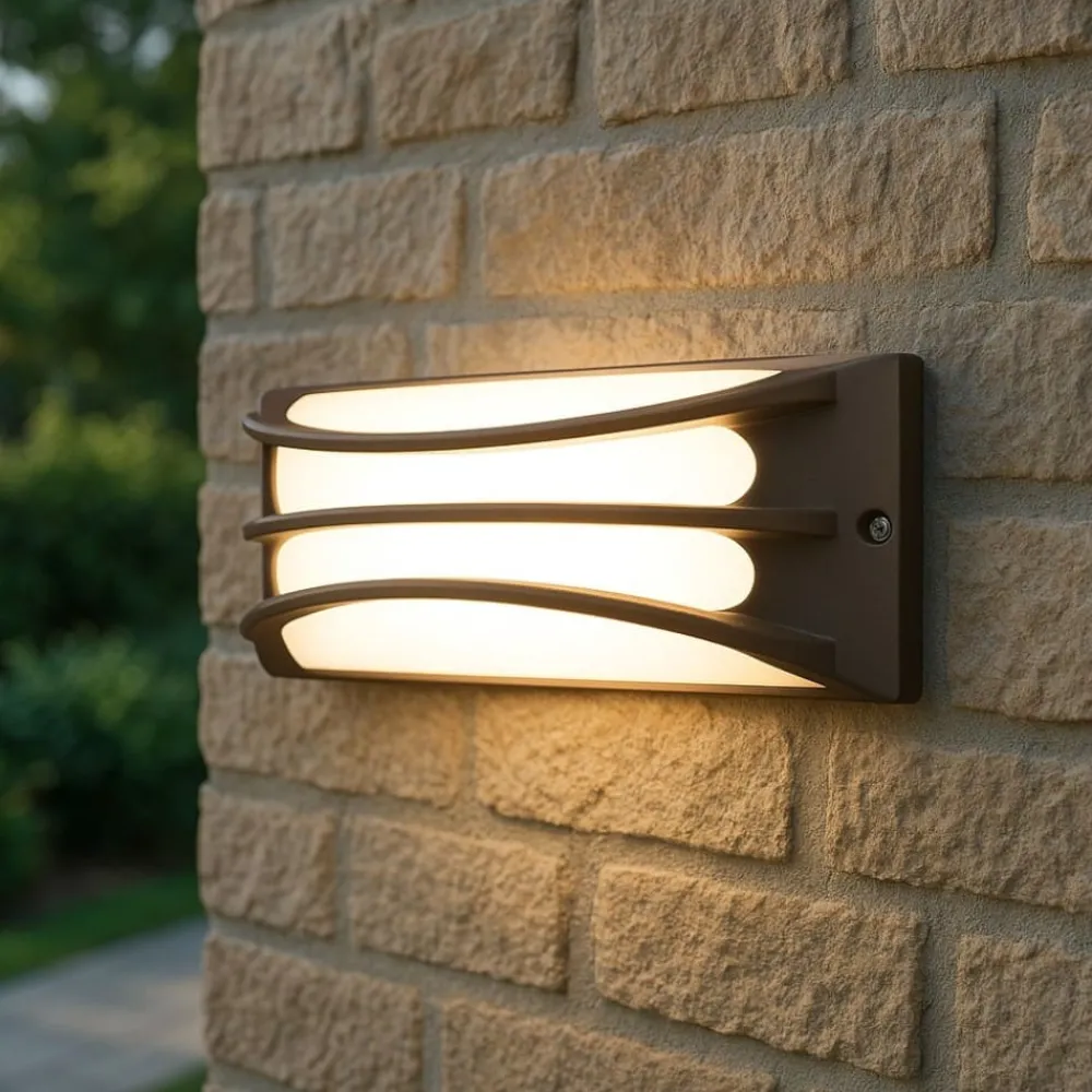 Applique Da Esterno-Selezionato da Mazzolaluce Applique per esterno marrone led 10w 4000k moderno