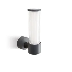 Applique Da Esterno-Selezionato da Mazzolaluce Applique per esterno moderno led 8w 4000k grafite vetro rigato ip54