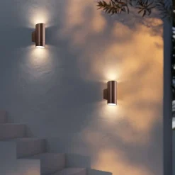 Applique Da Esterno-Gea Luce Applique per esterno moderno cilindro marrone