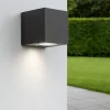 Applique Da Esterno-IsyLuce Applique per esterno mono emissione cubo antracite