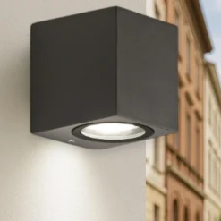 Applique Da Esterno-IsyLuce Applique per esterno mono emissione cubo antracite