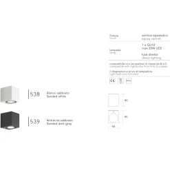 Applique Da Esterno-IsyLuce Applique per esterno mono emissione cubo antracite