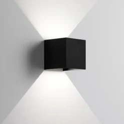 Applique Da Esterno-IsyLuce Applique per esterno nero 6w 3000k cubo fasci luce regolabili