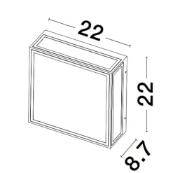 Applique Da Esterno-Selezionato da Mazzolaluce Applique per esterno parete soffitto quadrata antracite