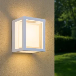 Applique Da Esterno-Selezionato da Mazzolaluce Applique per esterno quadrato bianco led 2700k 3300k 4000k