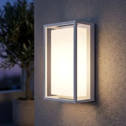 Applique Da Esterno-IsyLuce Applique per esterno rettangolare bianca ip65