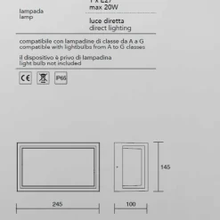 Applique Da Esterno-IsyLuce Applique per esterno rettangolare bianca ip65