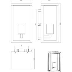 Applique Da Esterno-Selezionato da Mazzolaluce Applique per esterno rettangolare lanterna antracite