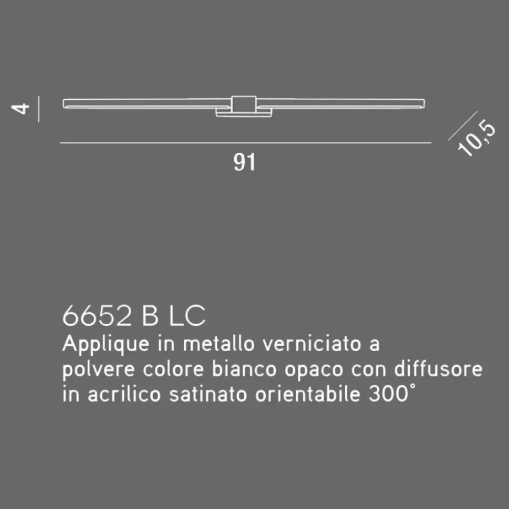 Applique Da Bagno-Perenz Illuminazione Applique per specchio bagno orientabile 91cm bianco 16w 3000k line