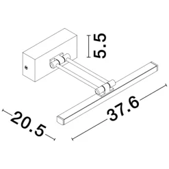 Applique Da Bagno-Selezionato da Mazzolaluce Applique per specchio bagno orientabile 12w 3000k oro