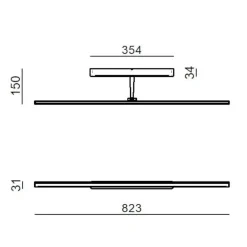 Applique Da Bagno-Linea Light Applique per specchio da bagno led nera orientabile straight