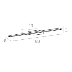 Applique Da Bagno-Top Light Applique per specchio da bagno cromo 6w 3000k 50cm