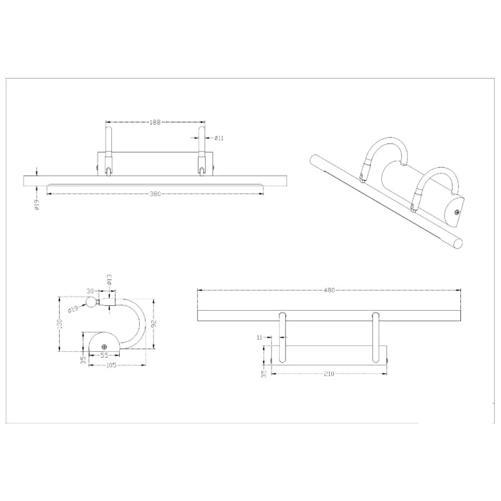Applique Da Bagno-Selezionato da Mazzolaluce Applique per specchio da bagno classico oro anticato 8w 3000k