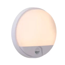 Applique Da Esterno-Selezionato da Mazzolaluce Applique piatto da esterno bianco con sensore crepuscolare movimento