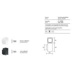 Applique Da Parete-IsyLuce Applique quadrata nera moderna simplie