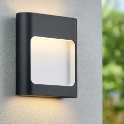 Applique Da Esterno-Selezionato da Mazzolaluce Applique quadrata per esterno nera moderna led 9w 3000k