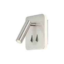 Applique Camera Da Letto-Selezionato da Mazzolaluce Applique quadrato da parete grigio nickel per camera da letto