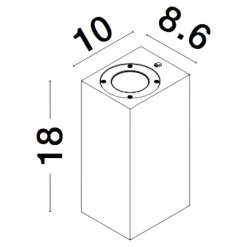 Applique Da Esterno-Selezionato da Mazzolaluce Applique quadrato di cemento bianco ip65 per esterno