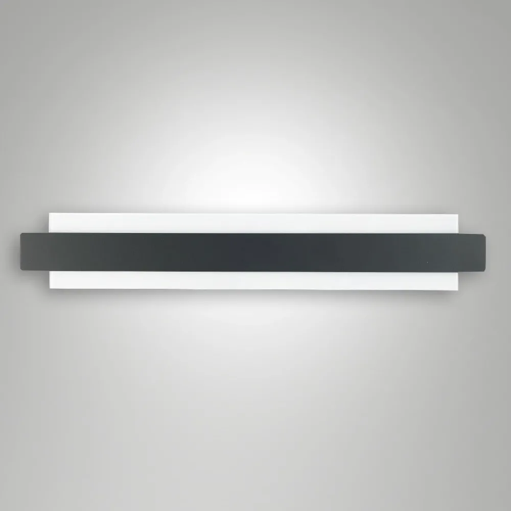 Applique Da Parete-Fabas Luce Applique regolo nero moderno led 21w 3000k dimmerabile