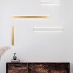 Applique Da Parete-Selezionato da Mazzolaluce Applique rettangolare 120cm dorata led 44w 3000k moderna
