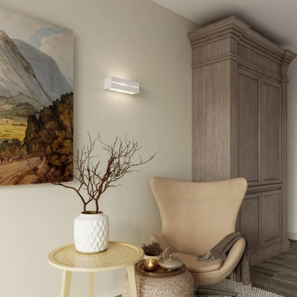 Applique Da Parete-Selezionato da Mazzolaluce Applique rettangolare gesso bianca moderna