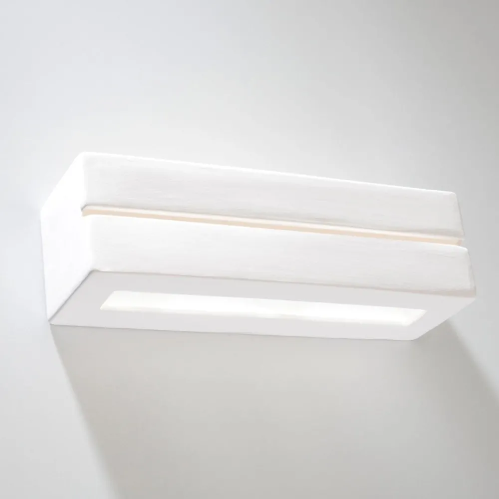Applique Da Parete-Selezionato da Mazzolaluce Applique rettangolare gesso bianca moderna