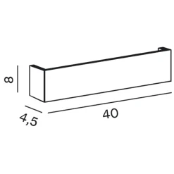Applique Da Parete-Perenz Illuminazione Applique rettangolare led 12w 3000k di gesso wall