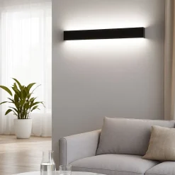 Applique Da Parete-IsyLuce Applique rettangolare nera da parete led 72w cct dimmerabile