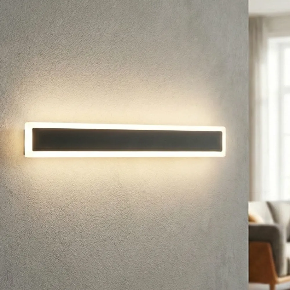 Applique Da Parete-Perenz Illuminazione Applique rettangolare nero led 19w 3000k wally