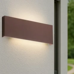 Applique Da Esterno-Affralux Applique rettangolare per esterni corten 30w 3000k 4000k