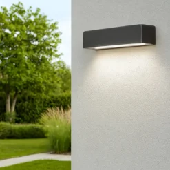 Applique Da Esterno-Selezionato da Mazzolaluce Applique rettangolare per esterno grafite moderna led 9w 4000k