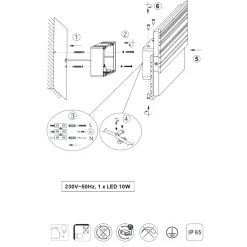 Applique Da Esterno-Selezionato da Mazzolaluce Applique rettangolare per esterno moderna antracite led smd 10w 3000k ip44