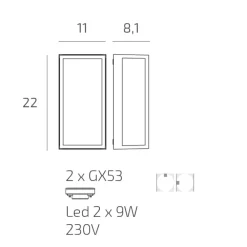 Applique Da Esterno-Top Light Applique rettangolare per esterni osaka antracite ip54