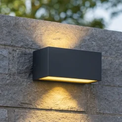 Applique Da Esterno-Selezionato da Mazzolaluce Applique rettangolare per esterni antracite moderna ip44
