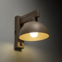 Applique Camera Da Letto-Selezionato da Mazzolaluce Applique sabbia in legno con interruttore da comodino per camera da letto