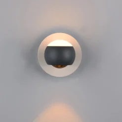 Applique Da Parete-Selezionato da Mazzolaluce Applique sfera antracite orientabile led 5w da 2700k a 65000k con telecomando