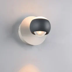 Applique Da Parete-Selezionato da Mazzolaluce Applique sfera antracite orientabile led 5w da 2700k a 65000k con telecomando
