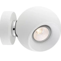 Applique Da Parete-Selezionato da Mazzolaluce Applique sfera con spot bianco orientabile da parete