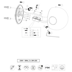 Applique Da Esterno-Selezionato da Mazzolaluce Applique sfera nera da esterno led 4w 3000k moderna