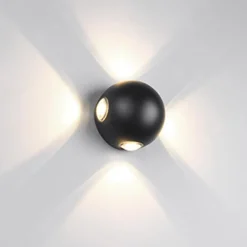Applique Da Esterno-Selezionato da Mazzolaluce Applique sfera nera per esterno moderna 4 luci led 8w 3000k